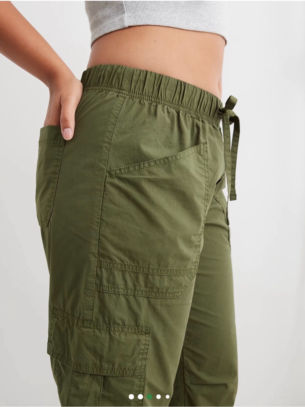 Aerie Avenue Baggy Cargo Utility Pant Olive Green (M/8) - Picture 4 of 15